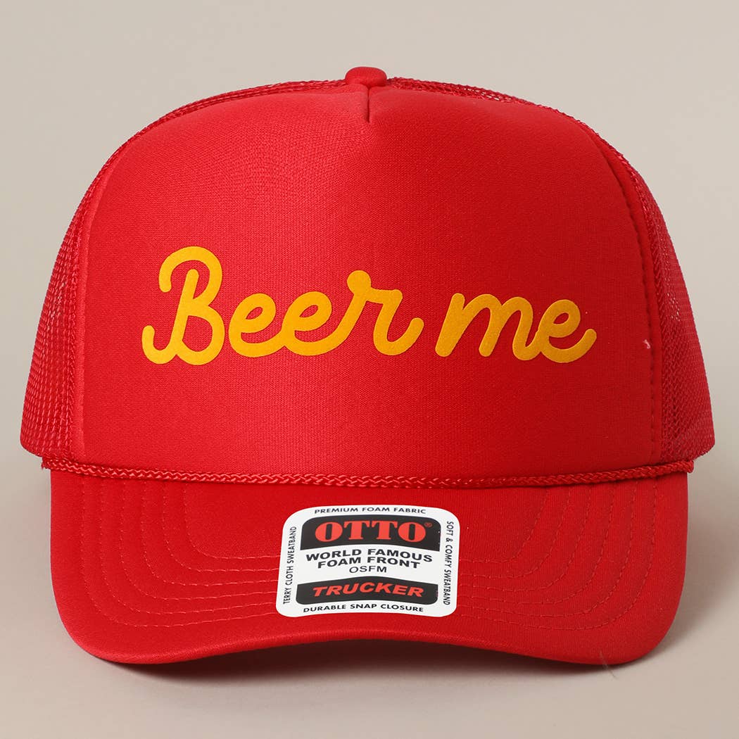 Fashion City – Engroshandel Trucker hat - Unisex – Øl Mig Tekst Printet Mesh Ryg Skum Trucker Kasket41