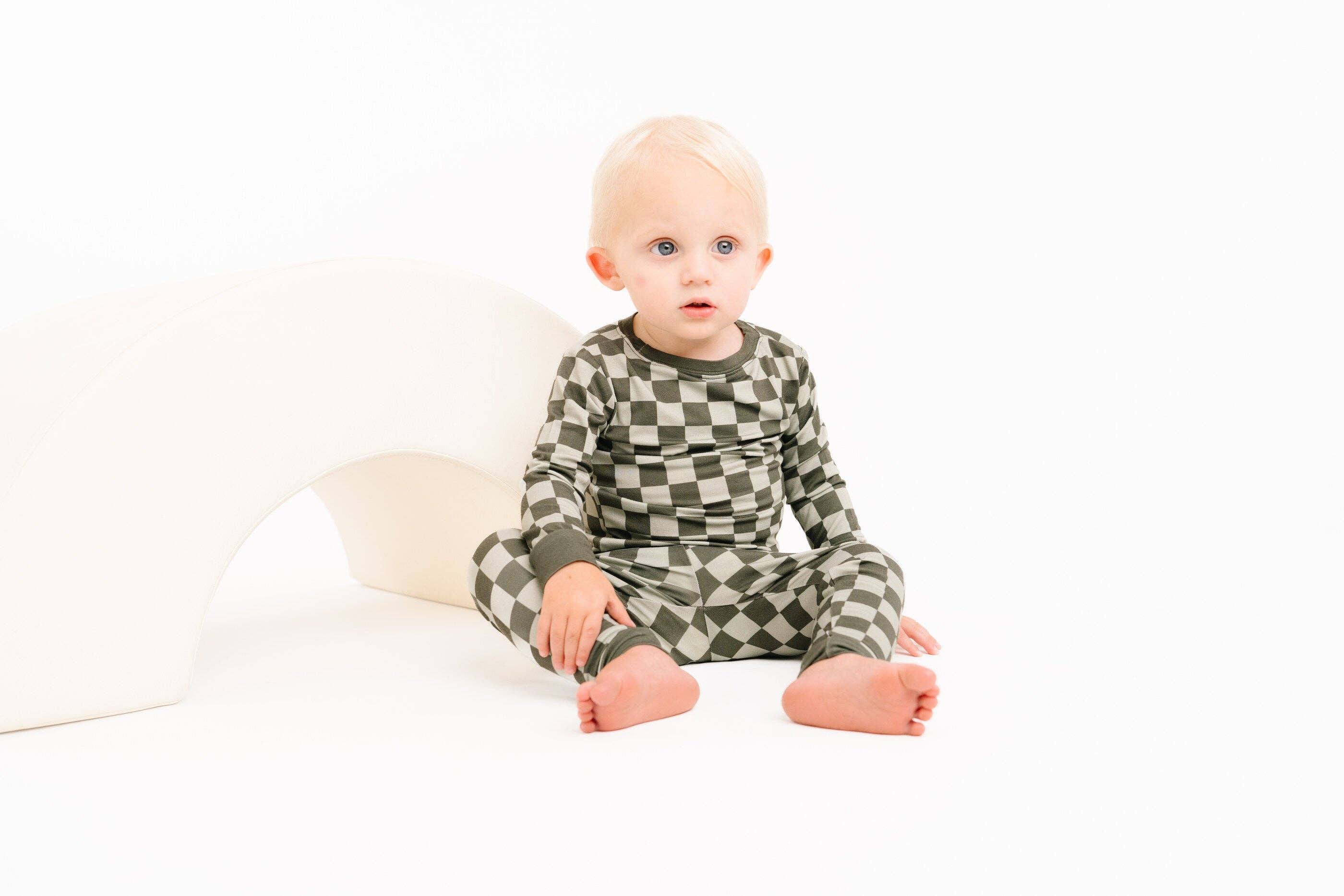 Little One Shop - Wholesale Top & Pant Set - Baby - Pine Checkered Bamboo Set3