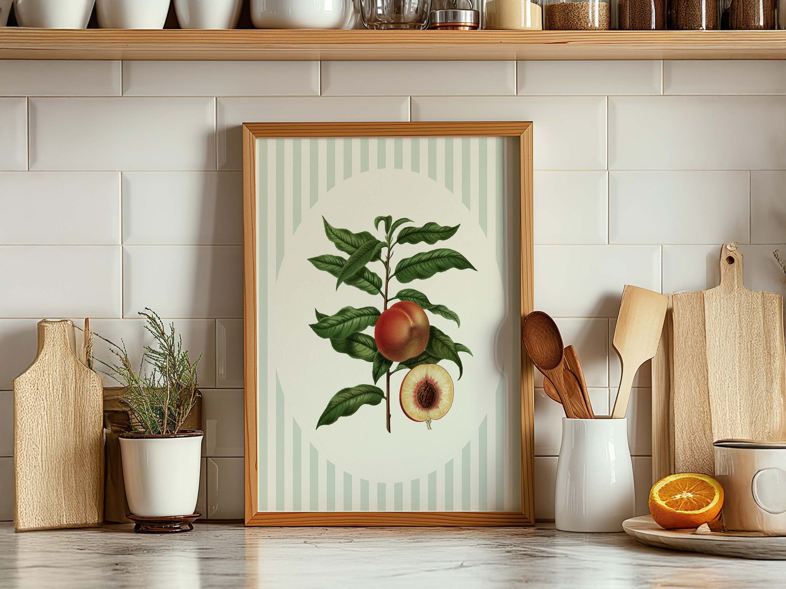 Newpencilbox Art - Wholesale Gallery Wall Set - Sage Green Fruit Trio – Botanical Kitchen Wall Art3