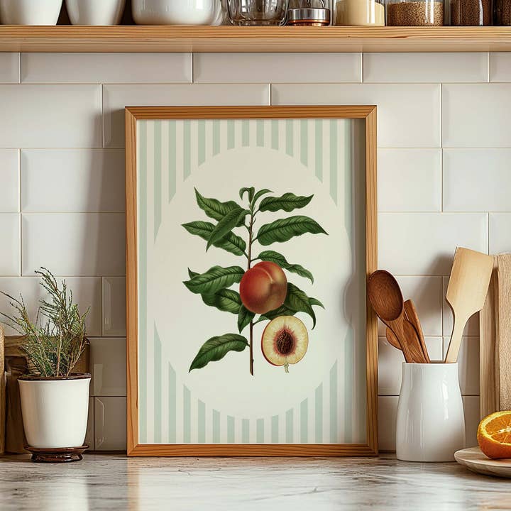 Newpencilbox Art - Wholesale Gallery Wall Set - Sage Green Fruit Trio – Botanical Kitchen Wall Art3
