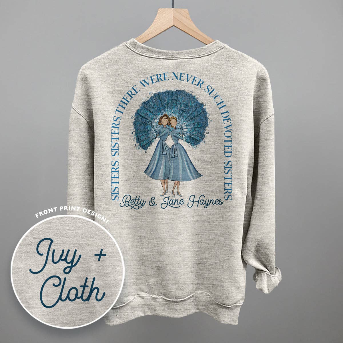 Ivy + Cloth - Wholesale Screen Printed T-Shirt - Women's - Sisters, Sisters (Back Print)3