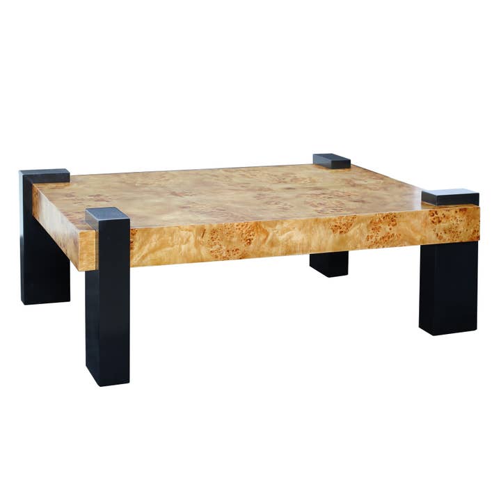 Natural Bromo 48" Wide Mappa Burl Wood Coffee Table for wholesale on Faire