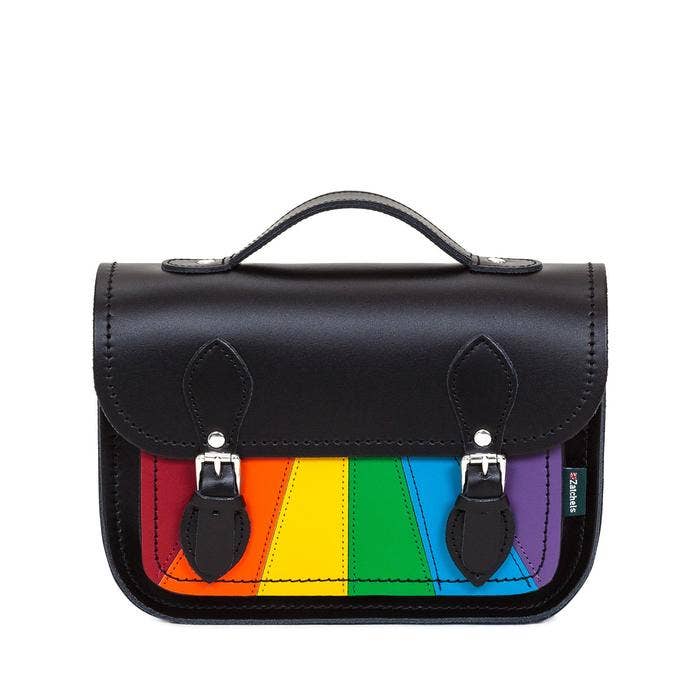 Leather Midi Satchel - Pride Rainbow for wholesale by Zatchels