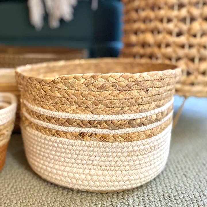 Natural Artisan Home - Wholesale Basket - Soft White Basket–Decorative Storage,Planter Basket3