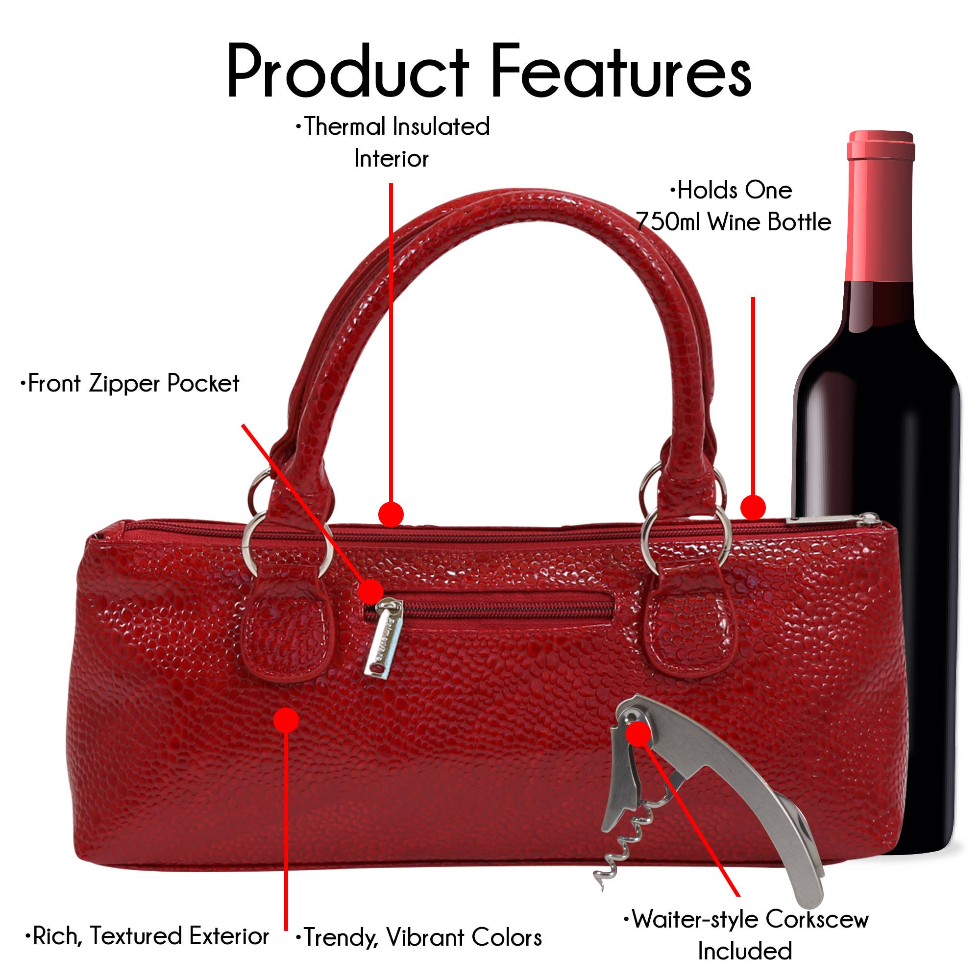 Primeware Inc. - Wholesale Wine Tote - Wine Clutch | Wine Purse Serpentes Design9