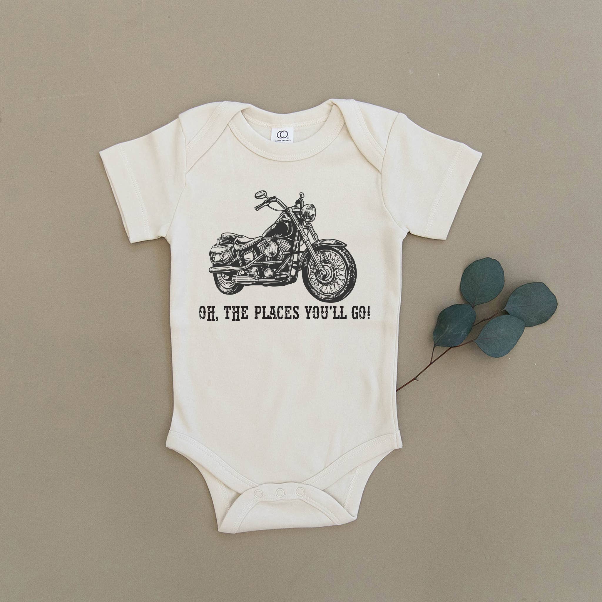 Urban Baby Co. - Wholesale Bodysuit (Non-Footed) - Baby - Oh The Places You'll Go Motorcycle Organic Baby Onesie & Tee0