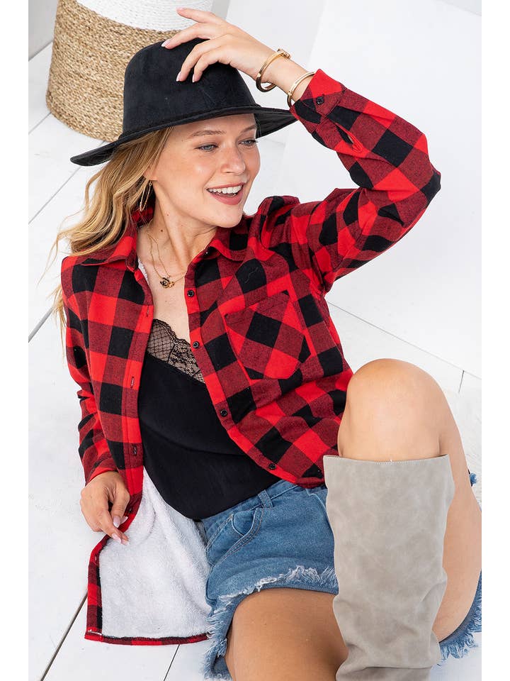 Sweet Lovely by Jen - Wholesale Button Down Shirt - Women's - SW148 PLAD SHIRT19