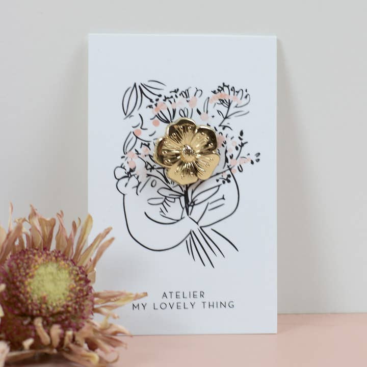 Épingle "Buttercup" en laiton pour la vente par MY LOVELY THING