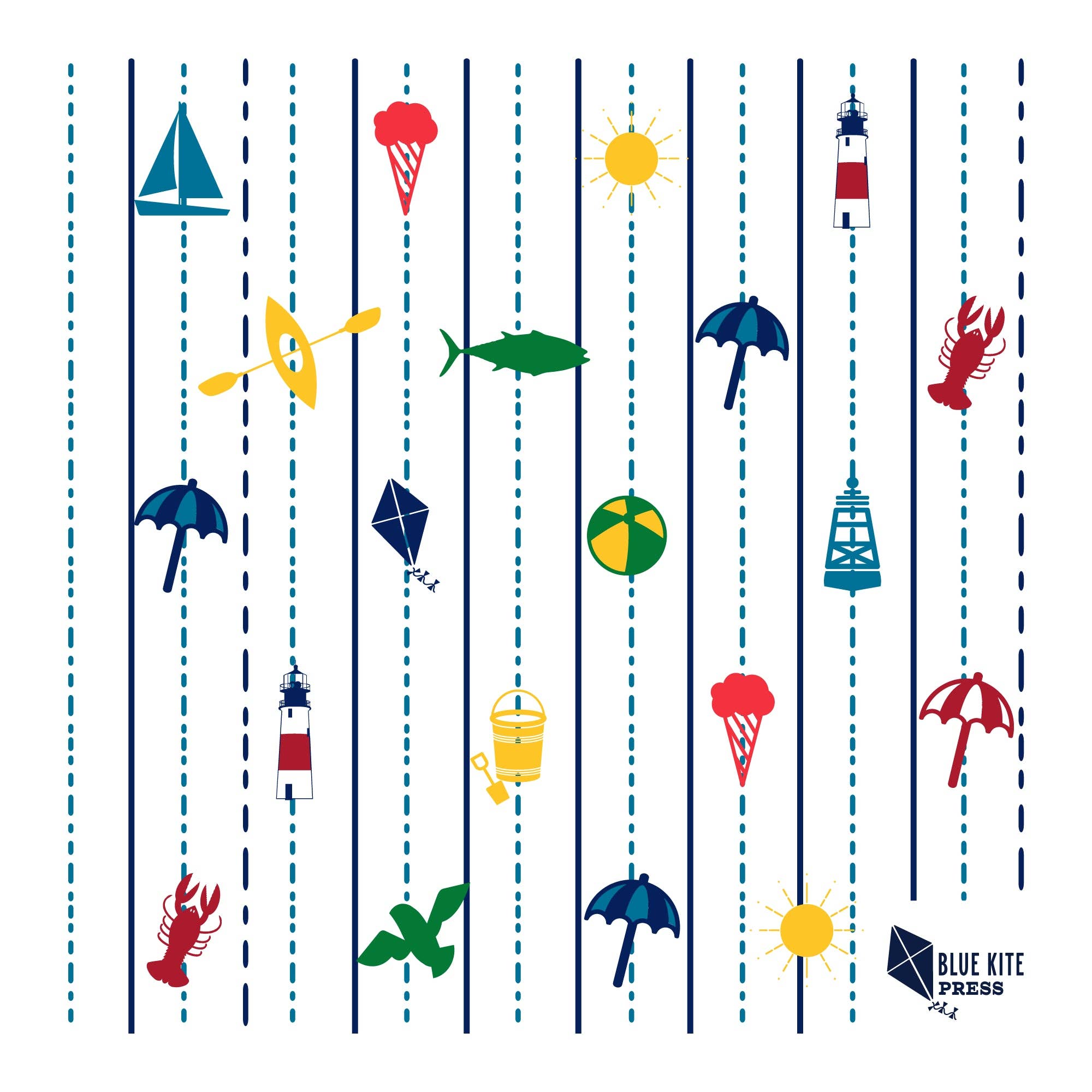 Blue Kite Press - Wholesale Gift Bag - Seaside Gift Bag 13x10x4.5"2