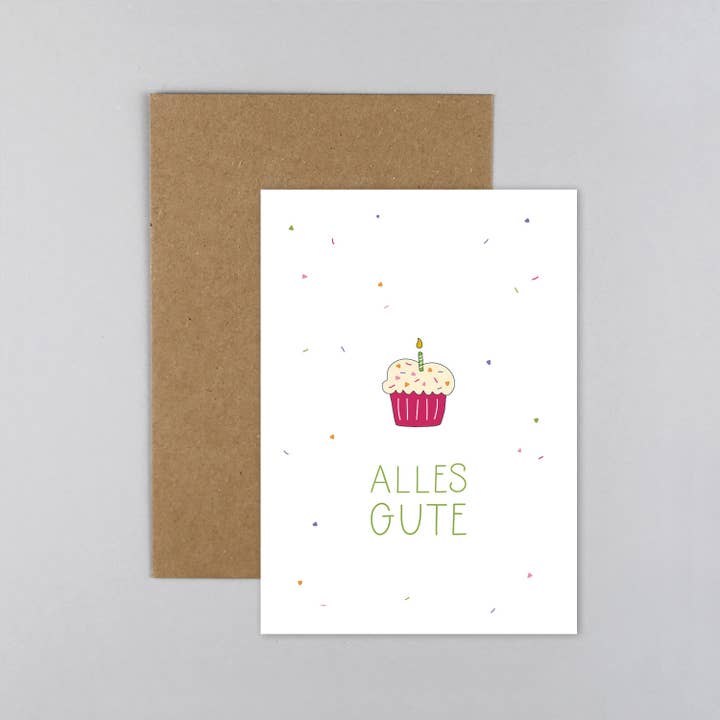 Cupcake Jana birthday card for wholesale by Kunst an Papier
