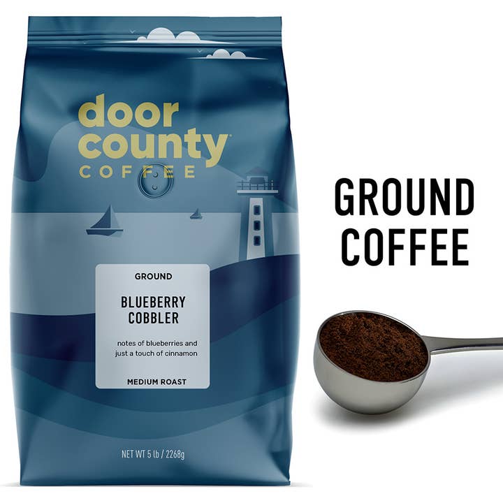 Café Moagem Média Primavera 5lb Blueberry Cobbler por atacado de Door County Coffee
