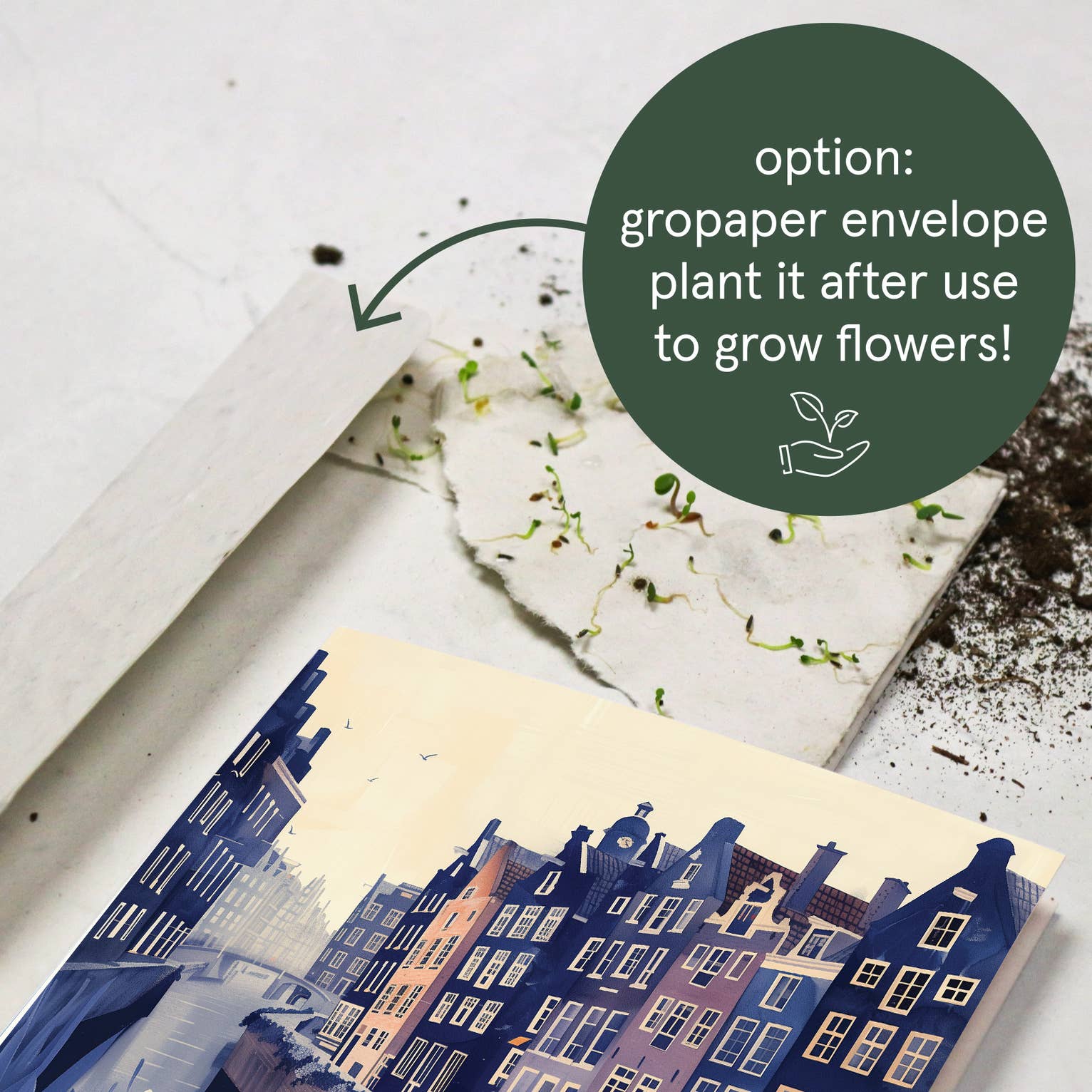 Botanopia - gifts , decor and cards for plant lovers - Vente Carte de vœux classique - Promenade le long du canal | Carte de vœux du quotidien | Néerlandais7