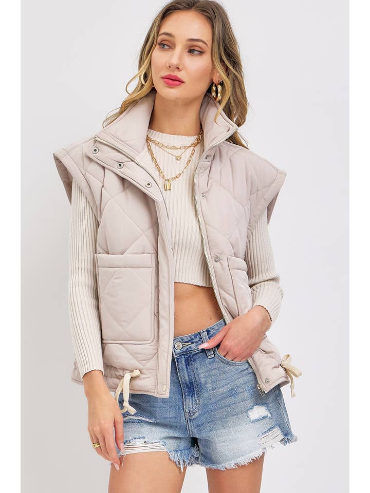 Sweet Lovely by Jen - Vendita all'ingrosso Gilè imbottito - Donna - GILET OVERSIZE IN PIUMINO TRAPUNTATO 21