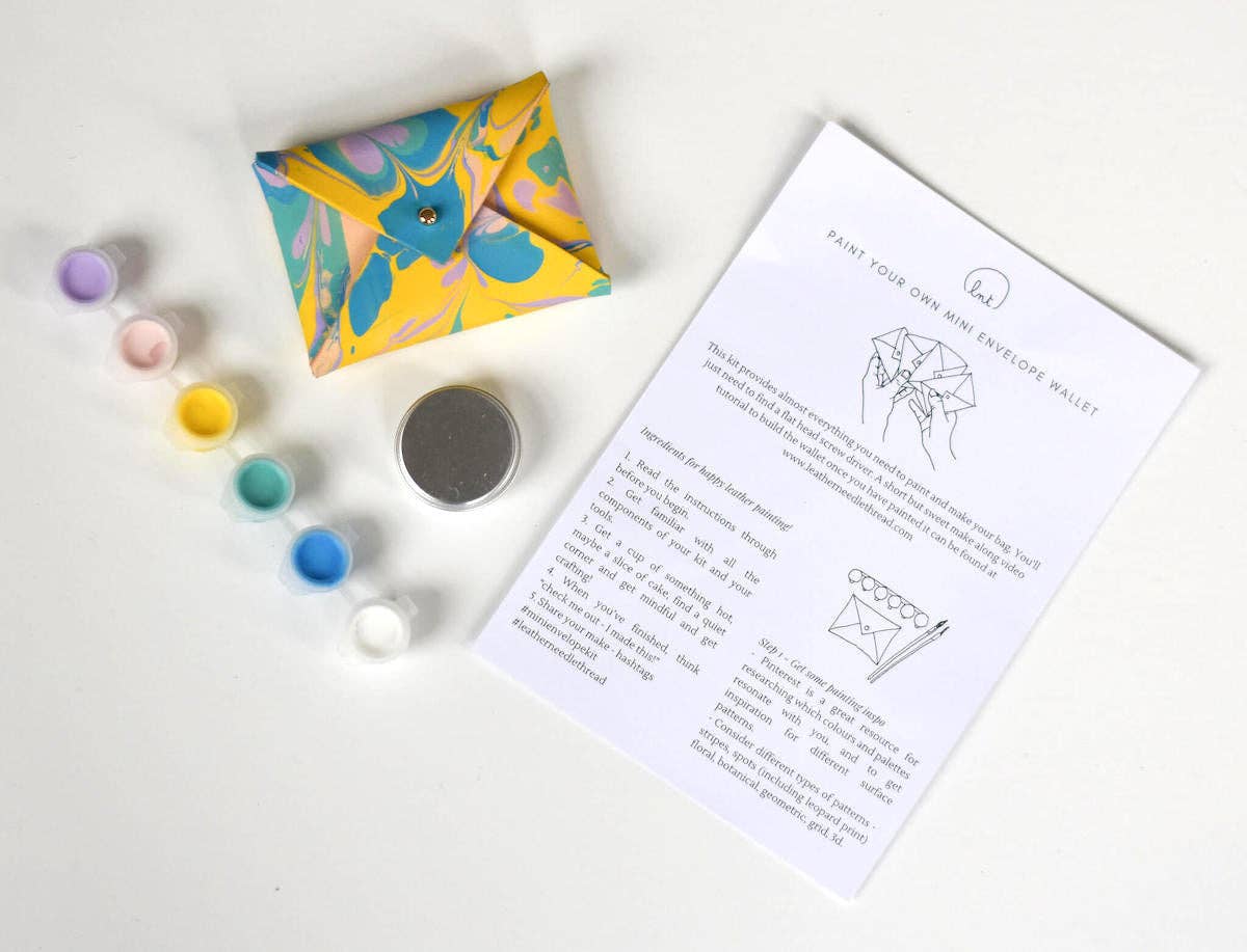 Leather Needle Thread - Wholesale DIY Craft Kit - MARBLE YOUR MINI ENVELOPE WALLET KIT5