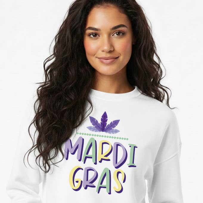 Sweatshirt inspiré par la feuille de Mardi Gras pour la vente par GiftsbyPR