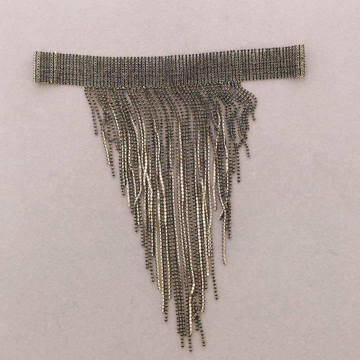 Sonata - Wholesale Snap Jewelry - Metal Fringe Crystal Choker
