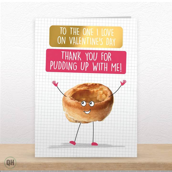 Funny Cartoon Valentine's Day Card - Pudding Pun for wholesale by Quitting Hollywood