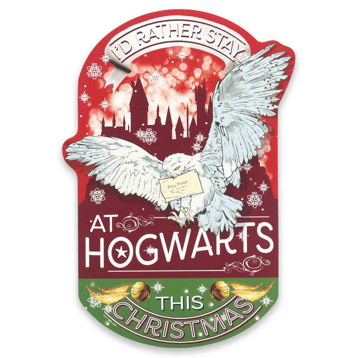 Stay at Hogwarts This Christmas Wood Wall Decor for wholesale by Open Road Brands, LLC