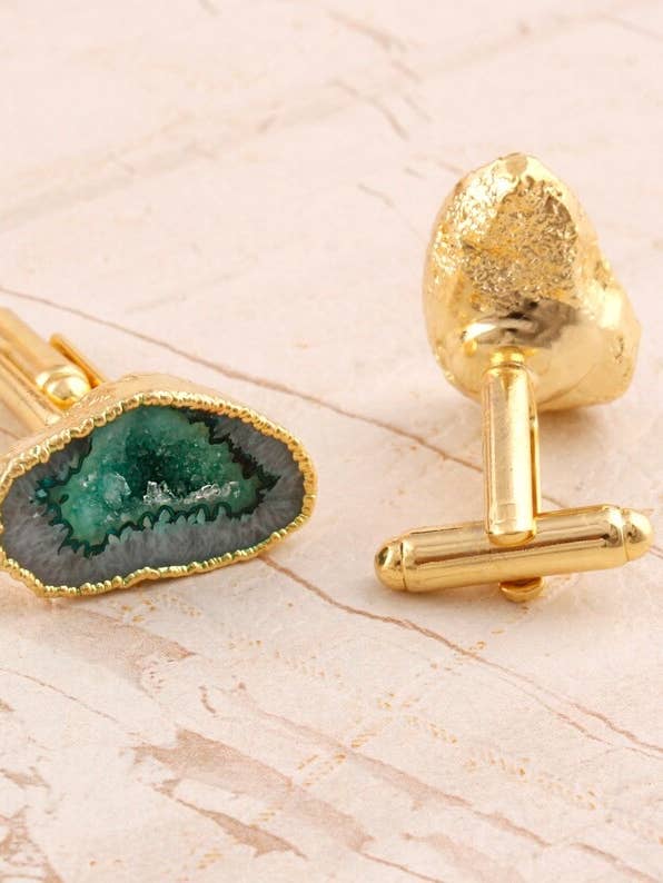 Agatgeodmanschetterknappar - Unik - Grön för wholesale av SIBYLLADELPHICA