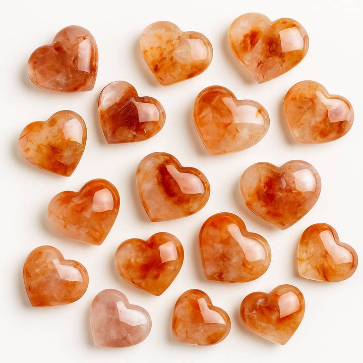 Hematoid Quartz Mini Hearts – 5KG Pack for wholesale by Kreateur Miami