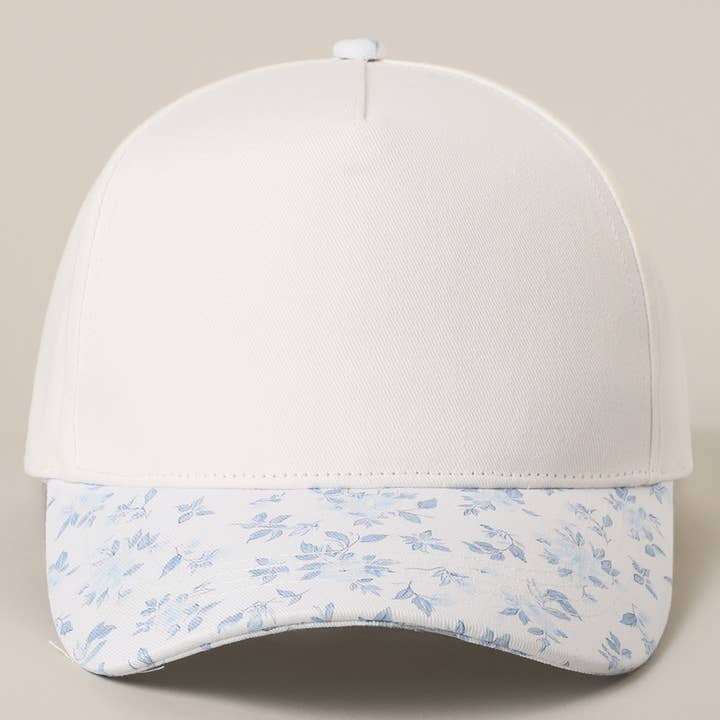 Fashion City - Wholesale Trucker Hat - Women's - Floral Brim Designed Two-Tone Trucker Hat