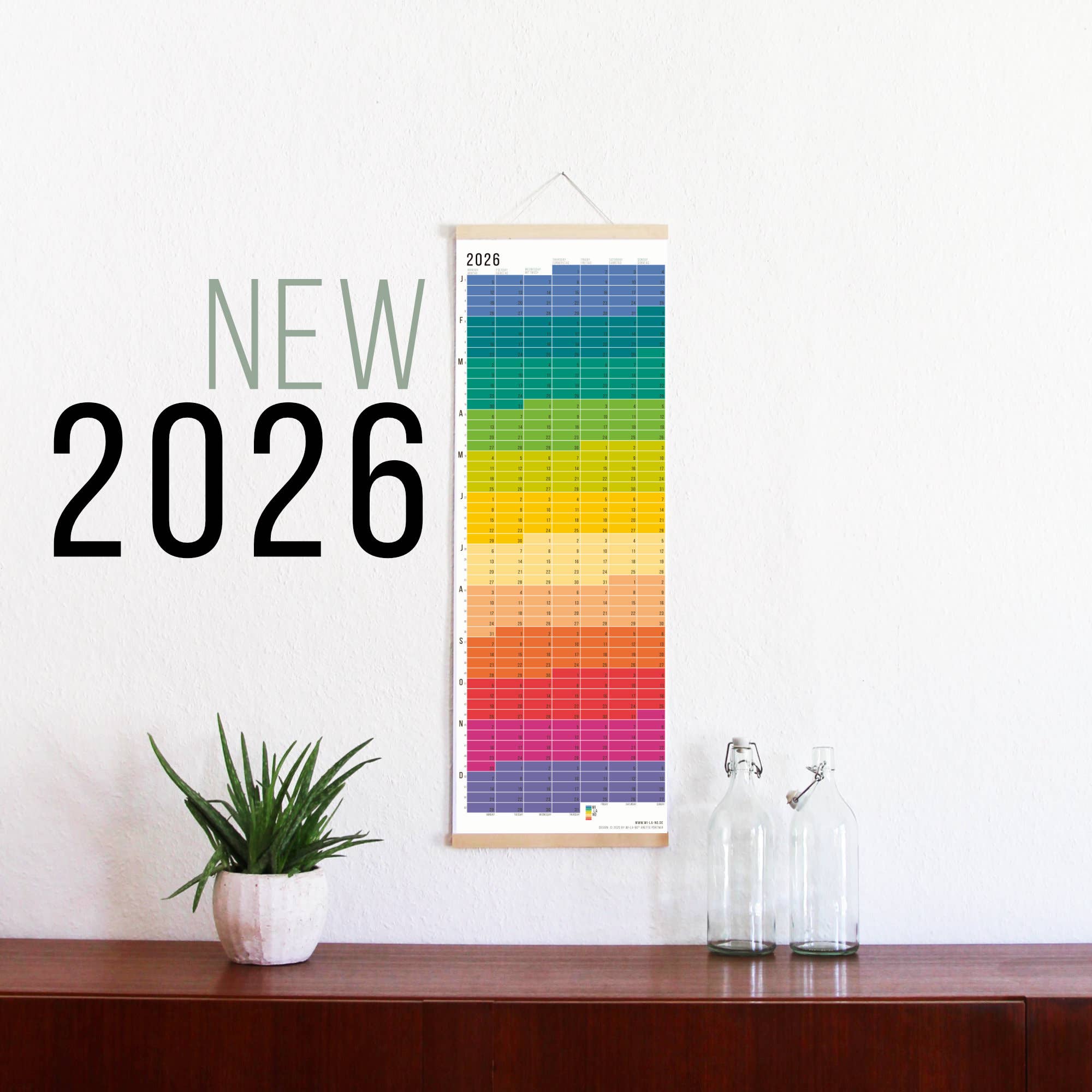 Wi-La-No - Wholesale Calendar - 2026 Wall Calendar "Rainbow"