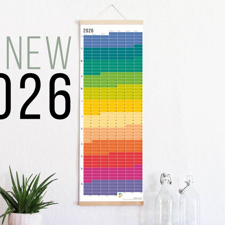 Calendrier mural 2026 « Arc-en-ciel » pour la vente par Wi-La-No