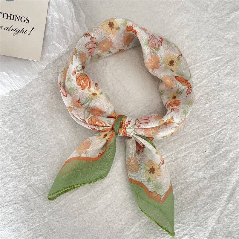 pinkblu02 – wholesale Halsduk - Dam – Sommar Dammode Bomull Linne Blommig Sjal7