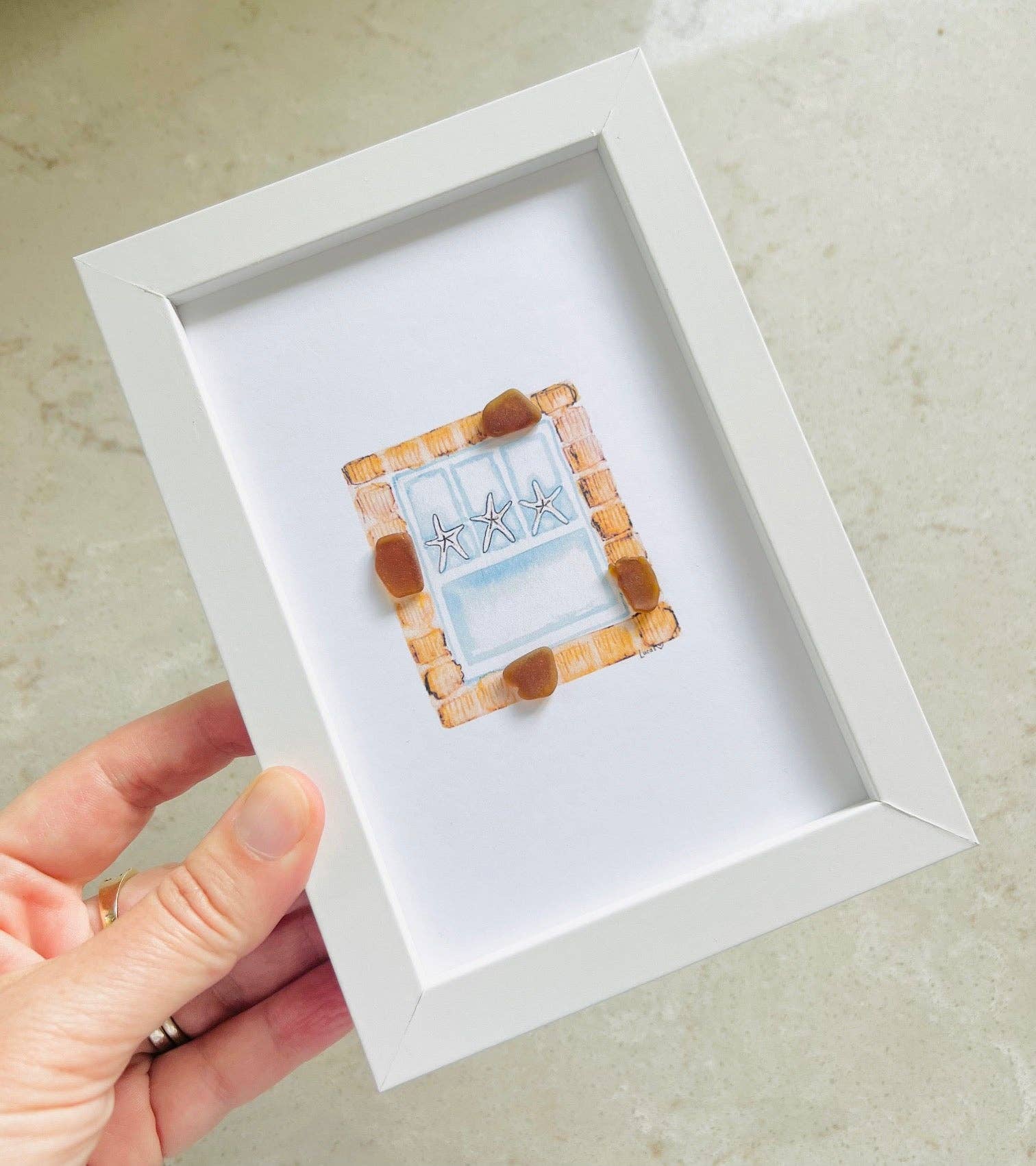 Sook & Hook - Wholesale Art Print - Starfish in the Window Sea Glass Art0
