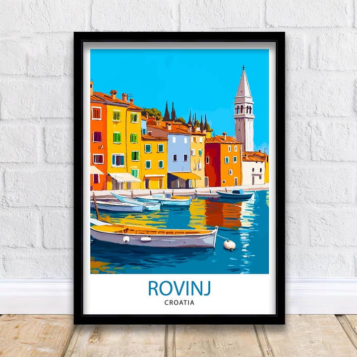 Rovinj Croatia Travel Poster for wholesale by InkNPrintz