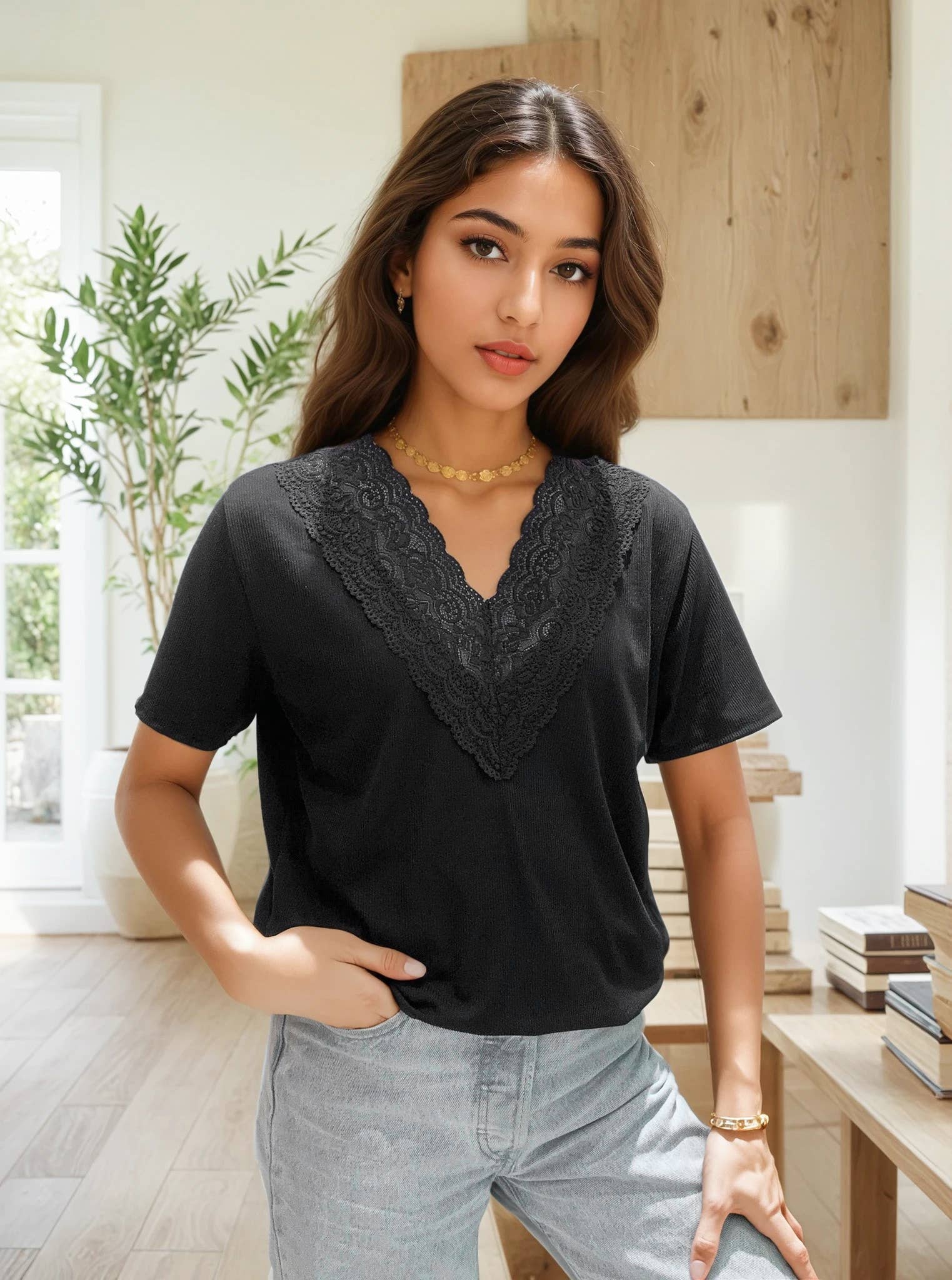 ZAFA PARIS - Wholesale Blouse - Women's - 80F01H47-T-shirt designed in extra stretch viscose11