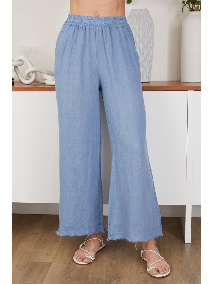 MILIO MILANO - Wholesale Pants - Women's - ITALIAN LINEN PANTS WITH RAW HEM (12282/154012/154102)