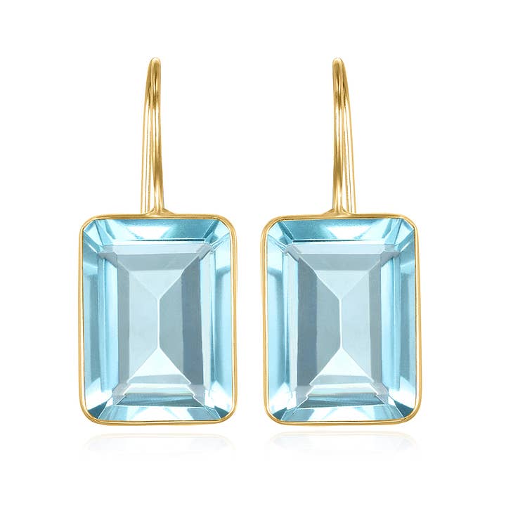 Emerald Cut Valencia-hemelsblauw goud voor wholesale door Amelia Rose Jewelry