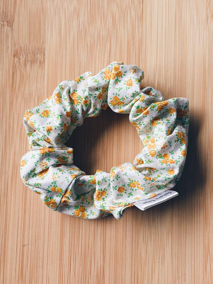 Pineapple scrunchie, handmade Scrunchy, cotton tropical for wholesale by Sahara Sage Boutique