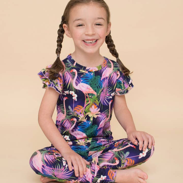 Flutter Sleeve 2-teiliges Set - Neon Flamingo für den Großhandel von Cuddles N Giggles