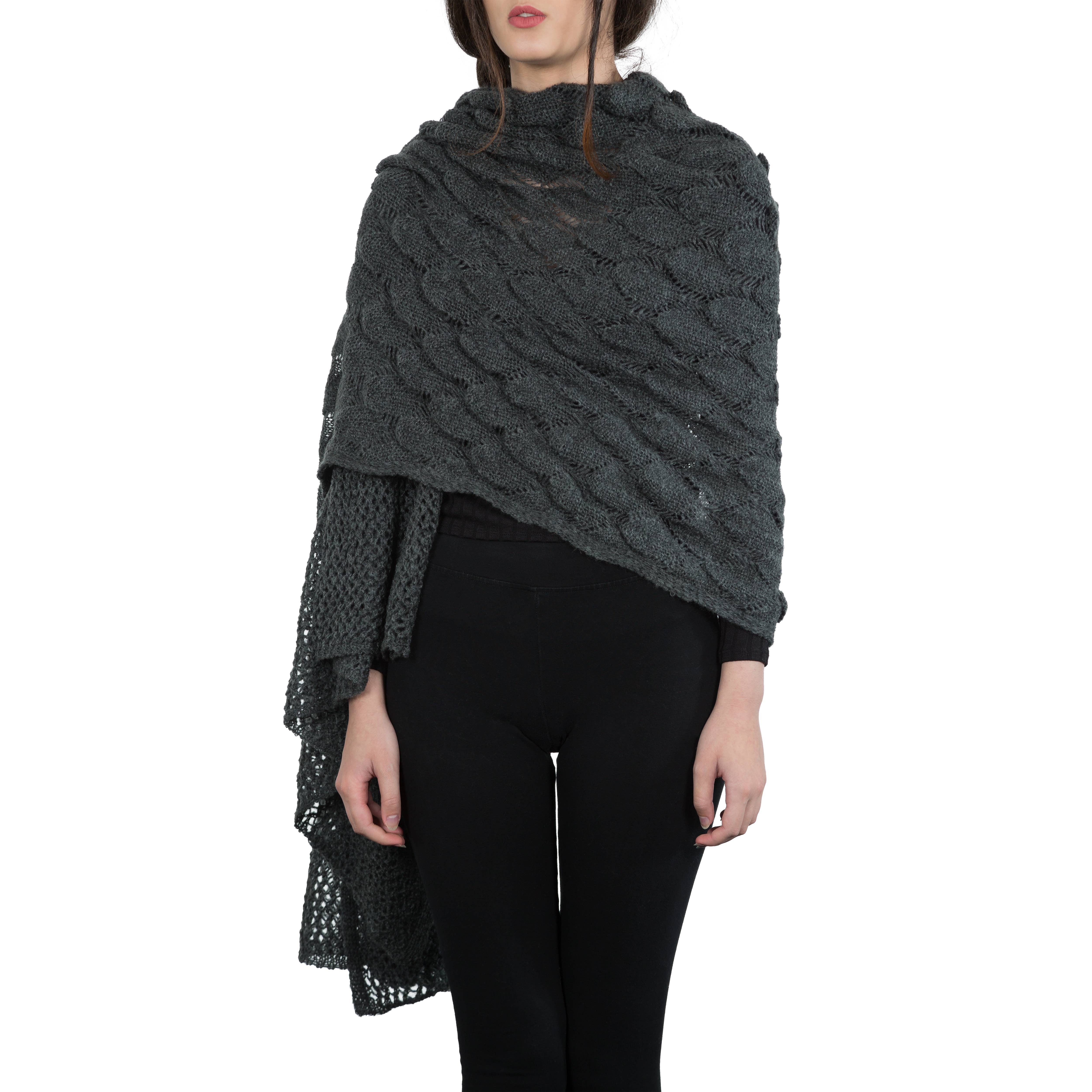 Assia di Brunetti Federica e C. s.a.s. - Vendita all'ingrosso Stola - Donna - Felicia - Coprispalle largo in misto lana con motivo traforato in kid mohair4