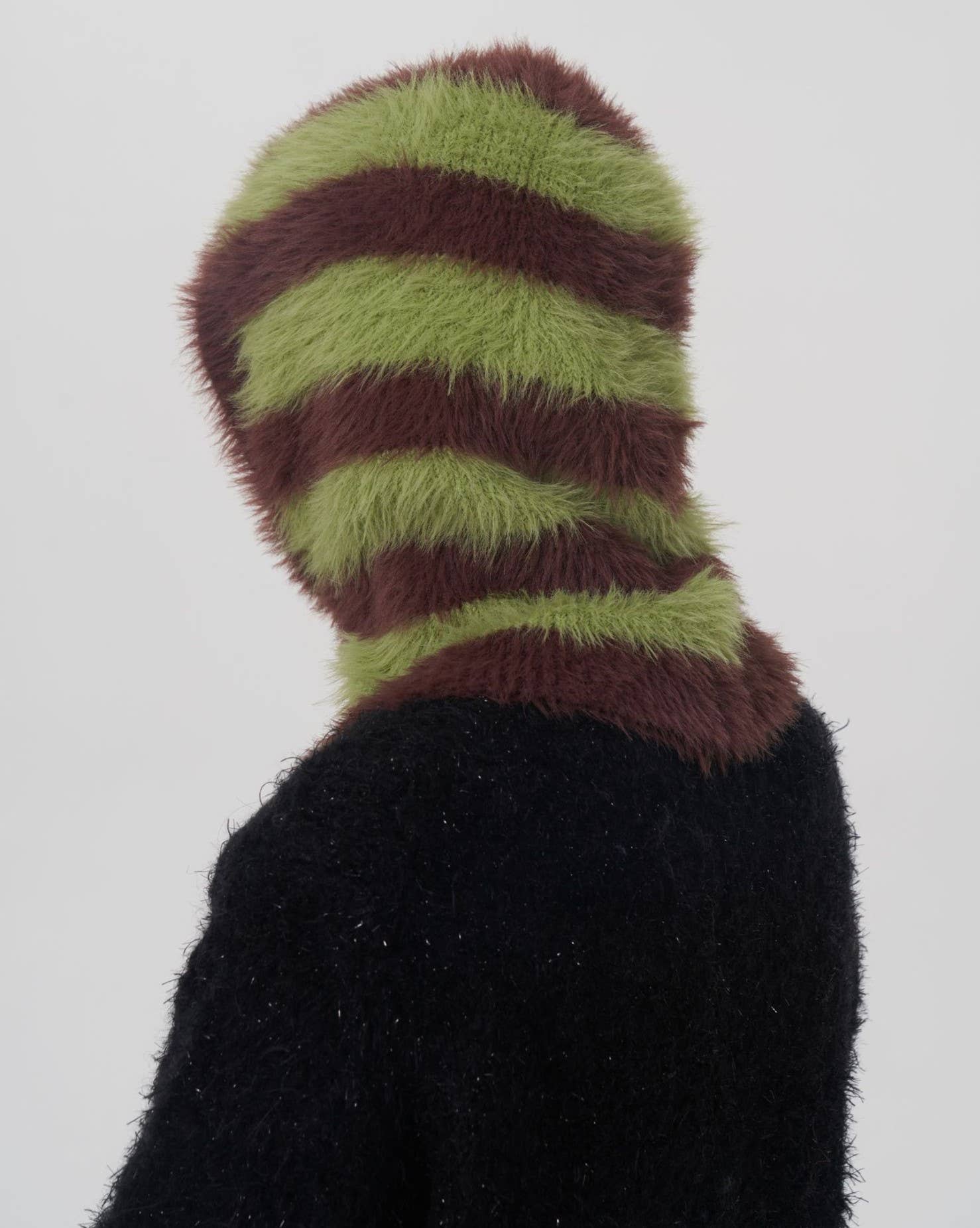 HIDDENBRAND - Wholesale Balaclava - Women's - Two-Tone Striped Imitation Mink Balaclava Hat7