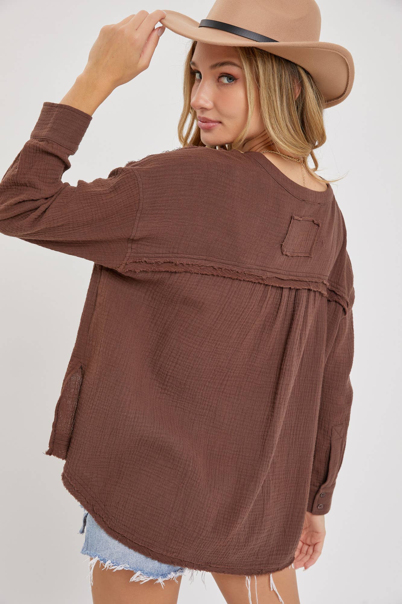 Sweet Lovely by Jen – wholesale Buttoned-down shirt – Women's – SW1507 BUTTON DOWN TOP1