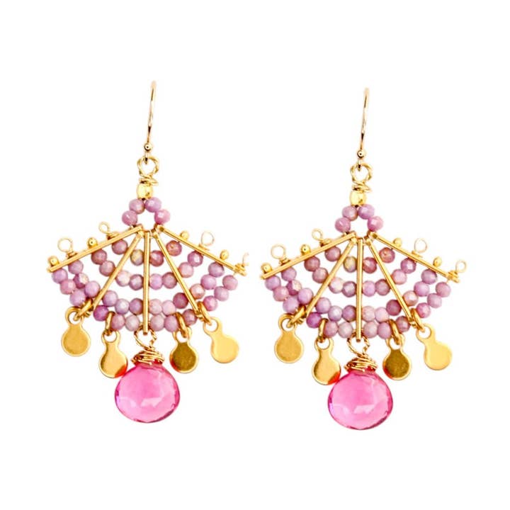 Fandango Earrings in Porcelain Rose for wholesale by Catherine Page Jewelry