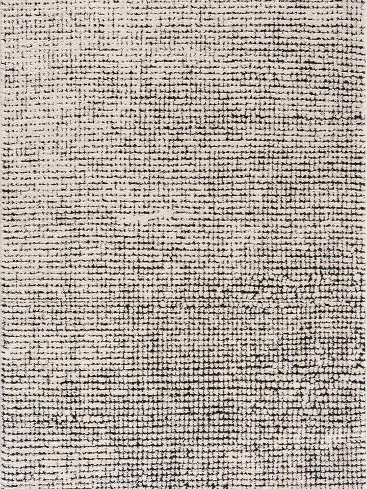 Tapis en peluche à carreaux crème et noir Keita pour la vente par Eastern Woven