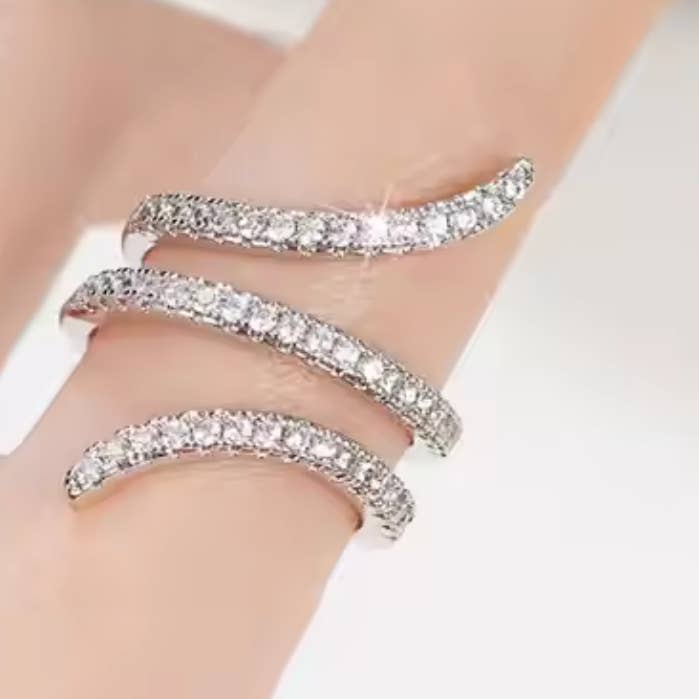 HoopLa - Wholesale Multi-Stone Ring - The Diamond Collection- Wrap Finger ring- Gold and silver2