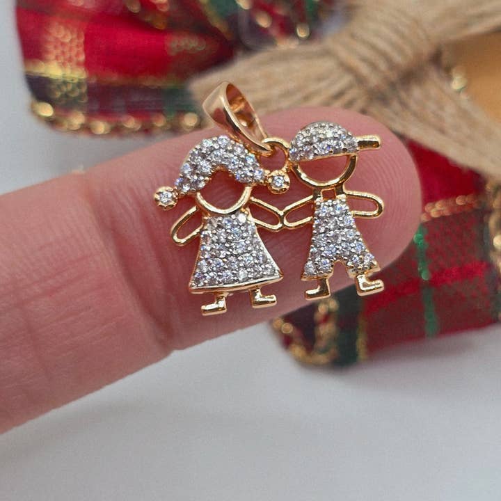 Fui fui jewelry llc - Wholesale Kids Necklace - Kids - Oro Brasilero 14K Gold Filled Boy & Girl Necklace with 2mm Chain and Crystal Eyes 16Dijes de niño y niña6