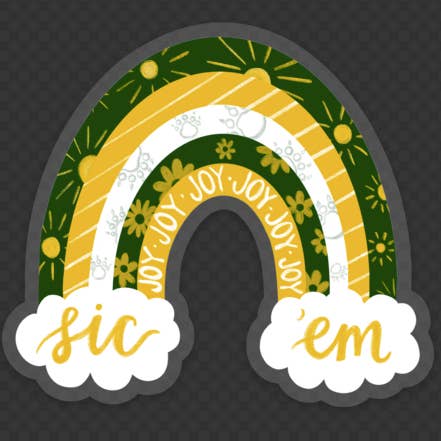 Designs with Jamie - Wholesale Sticker - Sic 'Em Bears Baylor Clear Sticker