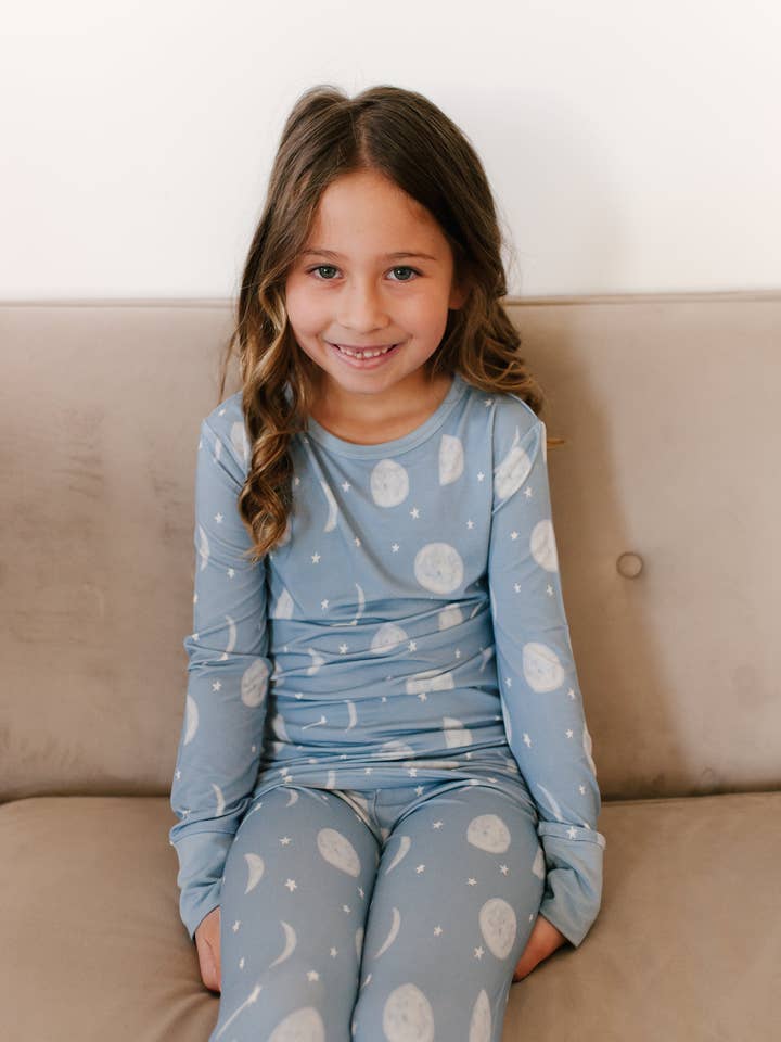 Stay Dreamy - Wholesale Sleepwear Set - Kids - Reach For The Moon Bamboo Long Sleeve PJ Set2