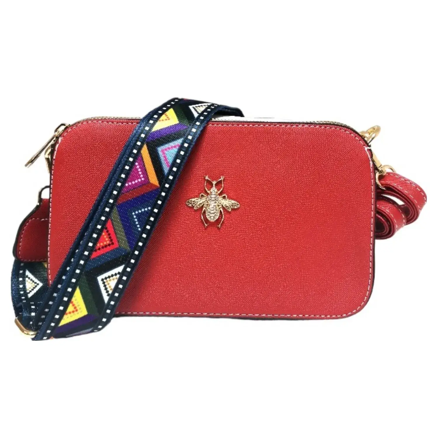 Superbia – wholesale Crossbody bag – Women's – Double Zipper 2 Straps Multi Colour Bee Camera Bag 22094
