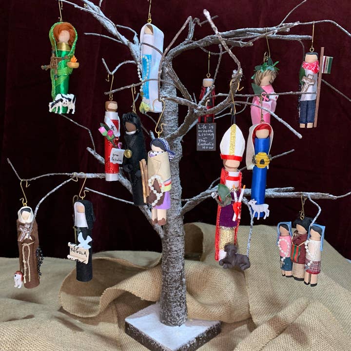 Our Saint Family - Wholesale Ornament - Venerable Fulton Sheen Wooden Doll Ornament