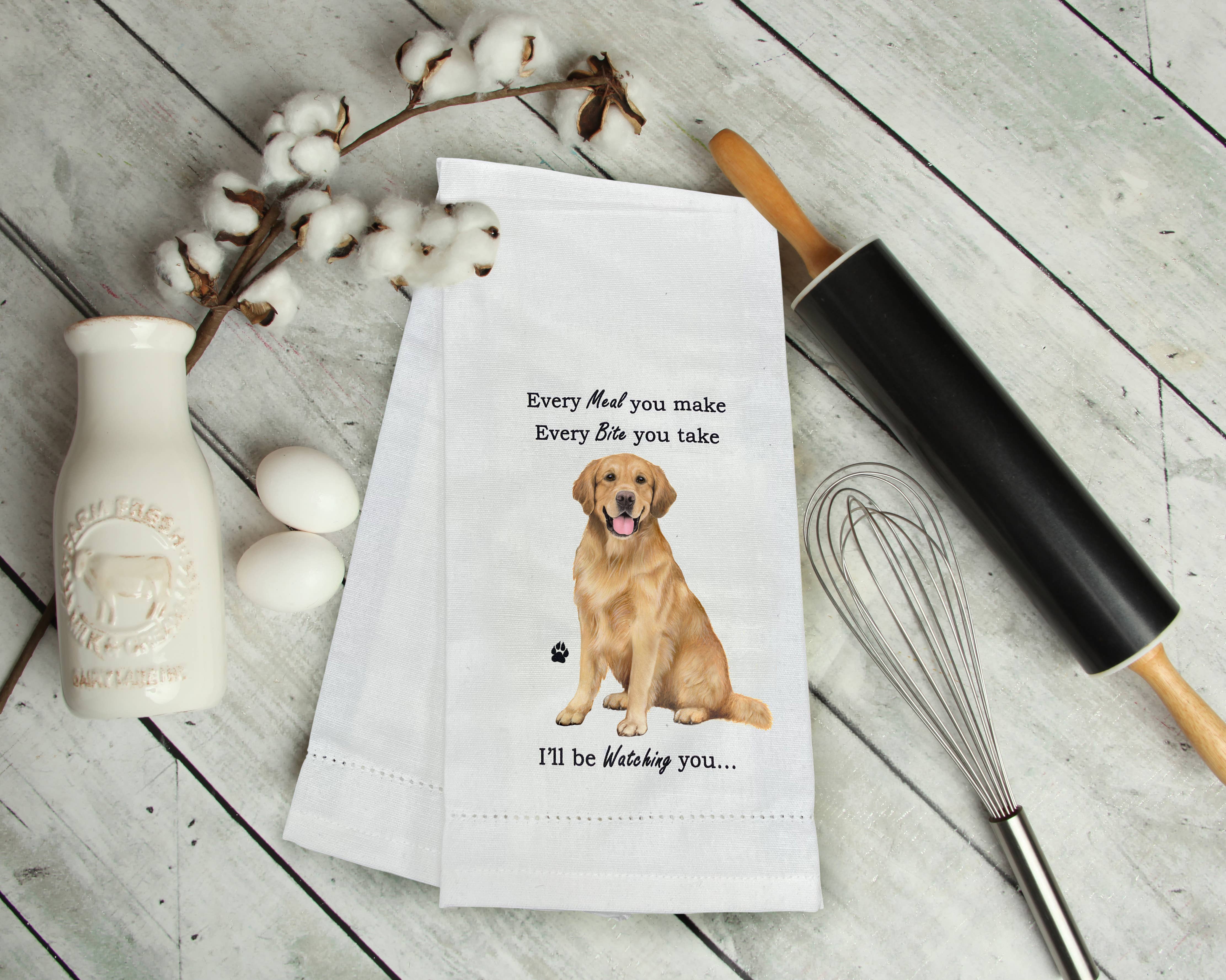 E&S Pets - Wholesale Tea Towel - Golden Retriever Kitchen Towel1