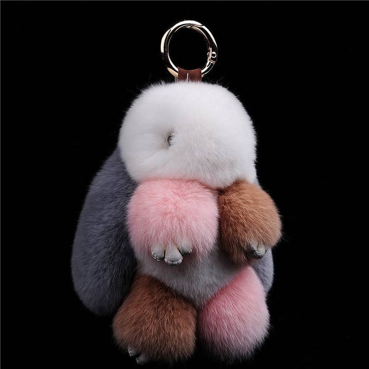 FurDecoration - Wholesale Keychain - Women's - Rex Rabbit Fur Adorable Rabbit Doll Bag Charm Keychain1