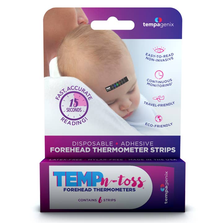 Tempagenix, LLC. - Vendita all'ingrosso Termometro - Strisce termometriche frontali usa e getta Temp-N-Toss - (6 ct.)