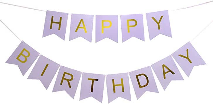 Toyventures - Venta al por mayor Cartel/pancarta para fiestas - Guirnalda de cumpleaños en plateado y rosa dorado para decoración de fiesta7